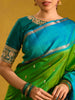 Green Paisley Design Pure Kanchipuram Silk Saree - Diadem