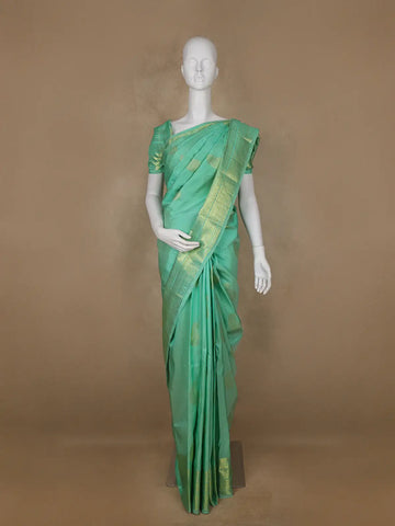 Green Paisley Weave Pure Kanchipuram Silk Saree - Diadem