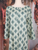 Green and Blue Geometric Printed Design Cotton Kurti