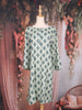 Green and Blue Geometric Printed Design Cotton Kurti