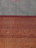 Grey Butta Woven Design Cotton Saree with Contrast Zari Border
