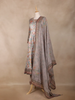 Grey Floral Design Cotton Palazzo Suit - Diadem