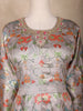 Grey Floral Design Cotton Palazzo Suit - Diadem