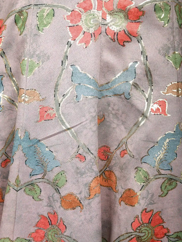 Grey Floral Design Cotton Palazzo Suit - Diadem