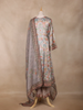 Grey Floral Design Cotton Palazzo Suit - Diadem