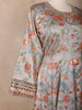 Grey Floral Design Cotton Palazzo Suit - Diadem