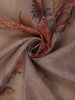 Grey Floral Printed Cotton Saree with Subtle Golden Zari Border