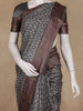 Grey Leaf Printed Chandheri Cotton Saree