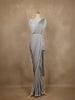 Grey Sequins Embroidered Lyrca Ready To Wear Saree With Designer Blouse