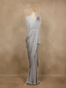 Grey Sequins Embroidered Lyrca Ready To Wear Saree With Designer Blouse