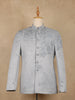 Grey Sequins Embroidered Viscose Men’s Suit - Diadem