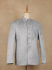 Grey Sequins Embroidered Viscose Men’s Suit - Diadem
