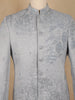 Grey Sequins Embroidered Viscose Men’s Suit - Diadem