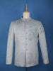 Grey Abstract Designed Jodhpuri Men's Suit - Diadem