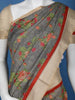 Grey Floral Designed Chanderi Cotton Saree - Diadem