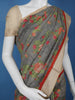 Grey Floral Designed Chanderi Cotton Saree - Diadem