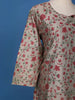 Grey Floral Designed Cotton Kurti - Diadem