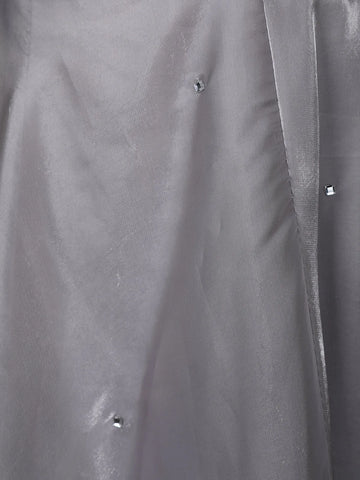 Grey Floral Designed Organza Bridesmaid Lehenga - Diadem