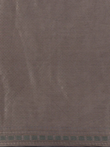 Grey Floral Designed Soft Silk Saree - Diadem