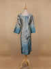 Grey Floral Printed Semi Silk Kurti - Diadem