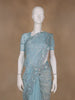 Ice Blue Floral Designed Organza Designer Saree - Diadem