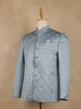 Icy Blue Geometric Design Viscose Men's Suit - Diadem
