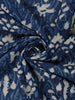 Indigo Blue Block Printed Mul Mul Cotton Saree