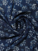 Indigo Blue Floral Printed Cotton Saree - Diadem