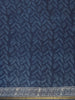 Indigo Blue Leaf Printed Cotton Saree - Diadem