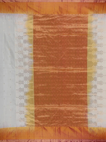 Ivory Cream Diamond motifs Zari Woven Soft Silk Saree - Diadem