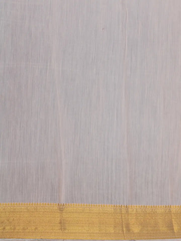 Ivory Floral Design Tussar Silk Saree - Diadem