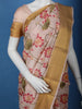 Ivory Floral Design Tussar Silk Saree - Diadem