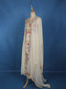 Ivory Floral Embroidered Cotton Salwar Suit