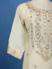 Ivory Floral Printed Silk Salwar Suit - Diadem