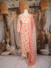 Ivory Floral Printed Cotton Salwar Suit with Dupatta