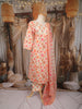 Ivory Floral Printed Cotton Salwar Suit with Dupatta