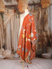 Ivory Floral Printed Cotton Salwar Suit with Rust Printed Dupatta