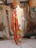 Ivory Floral Printed Cotton Salwar Suit with Rust Printed Dupatta