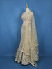 Ivory Floral Sequins Embroidered Mermaid Net Lehenga With Dupatta
