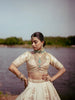 Ivory Gold Zari Embroidered Bridal Silk Lehenga Set - Diadem