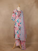 Ivory Pink Multicolor Floral Printed Cotton Salwar Suit - Diadem