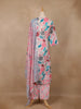 Ivory Pink Multicolor Floral Printed Cotton Salwar Suit - Diadem