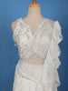 Ivory White Embroidered Georgette Ready To Wear Ruffle Saree With Sequin Work Blouse