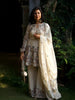 Ivory Floral Designed Banarasi Sharara Salwar Suit - Diadem