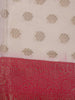 Ivory Floral Designed Woven Banarasi Silk Saree - Diadem