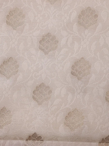 Ivory Floral Designed Woven Banarasi Silk Saree - Diadem