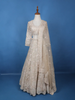 Ivory Net Lehenga Embellished with Floral Sequins and Beads with Dupatta - Diadem