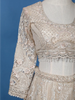 Ivory Net Lehenga Embellished with Floral Sequins and Beads with Dupatta - Diadem