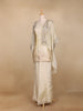 Ivory Organza Palazzo Suit with Paisley Embroidery Design - Diadem