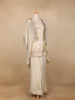 Ivory Organza Palazzo Suit with Paisley Embroidery Design - Diadem